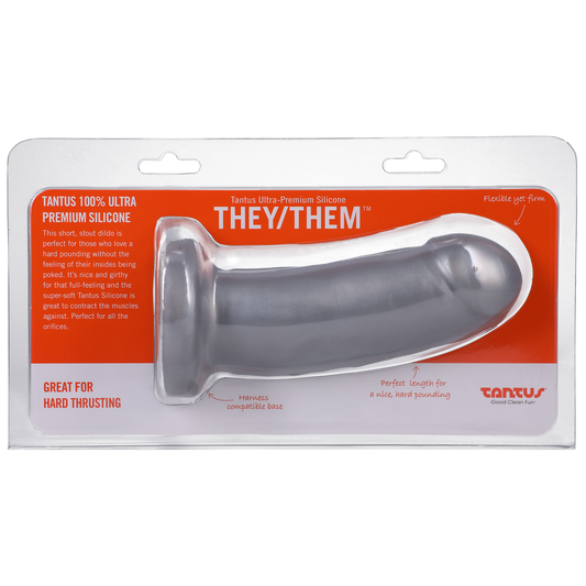 They/Them  Super Soft Silicone Dildo Silver