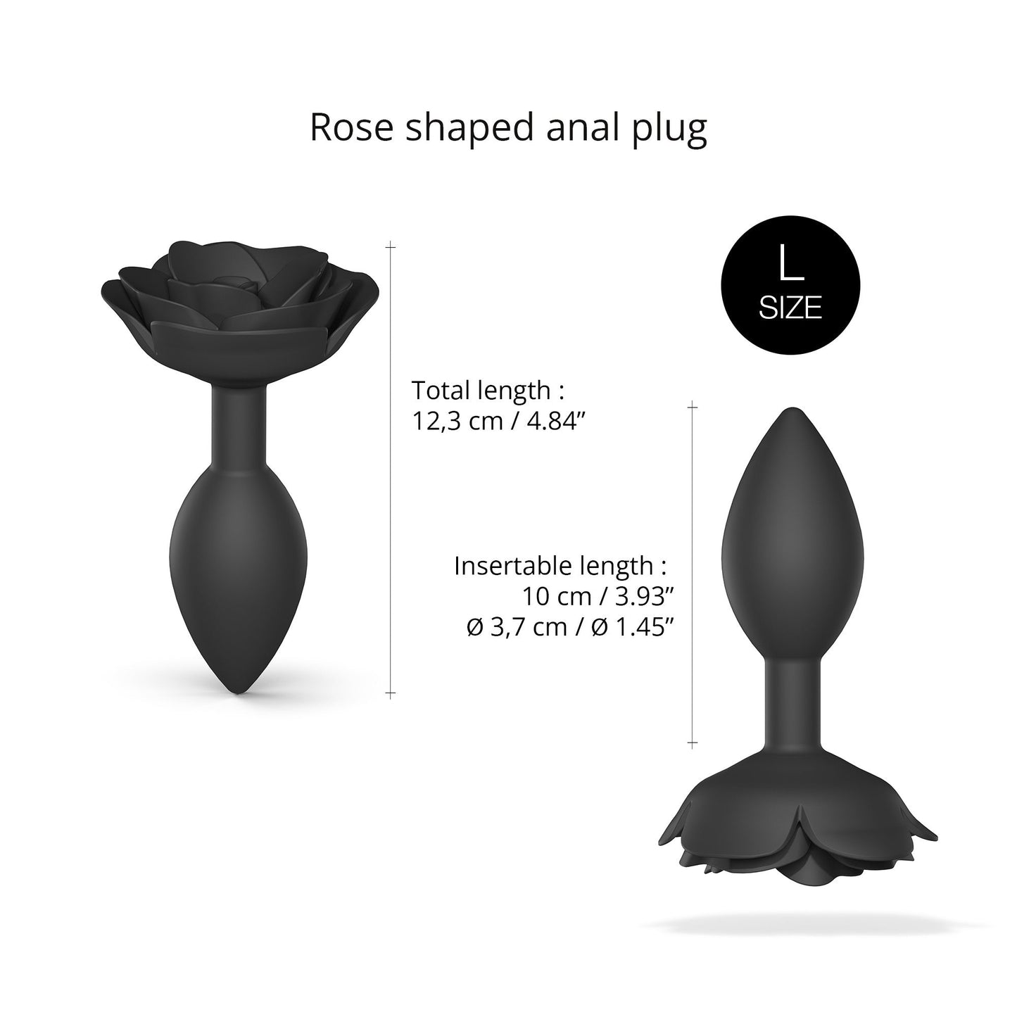 OPEN ROSES L SIZE - BLACK ONYX