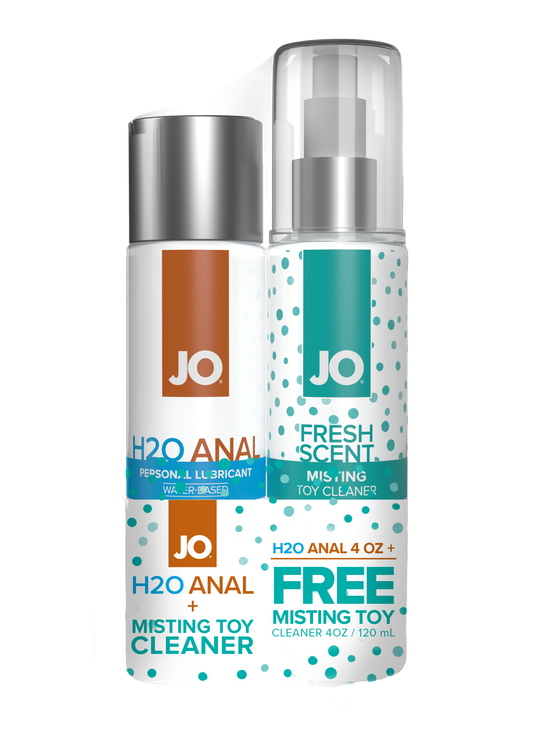 JO H2O Anal Original Lubricant 4oz + GWP JO Misting Toy Cleaner 4oz