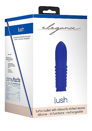 Elegance Lush Turbo Rechargeable Bullet Vibrator Blue