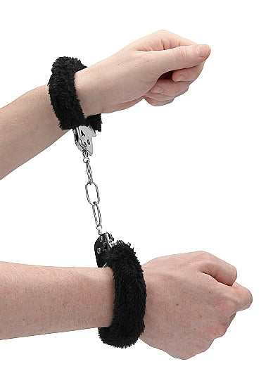 Shots Toys Pleasure Furry Handcuffs Black